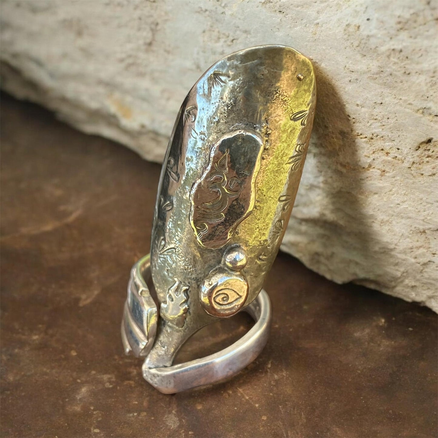 Vintage Teaspoon Ring Talon Style – Grosvenor EPNS A1 Silverware Ring – Gothic Boho Witchy Statement Ring Size 8–8.5 Handmade