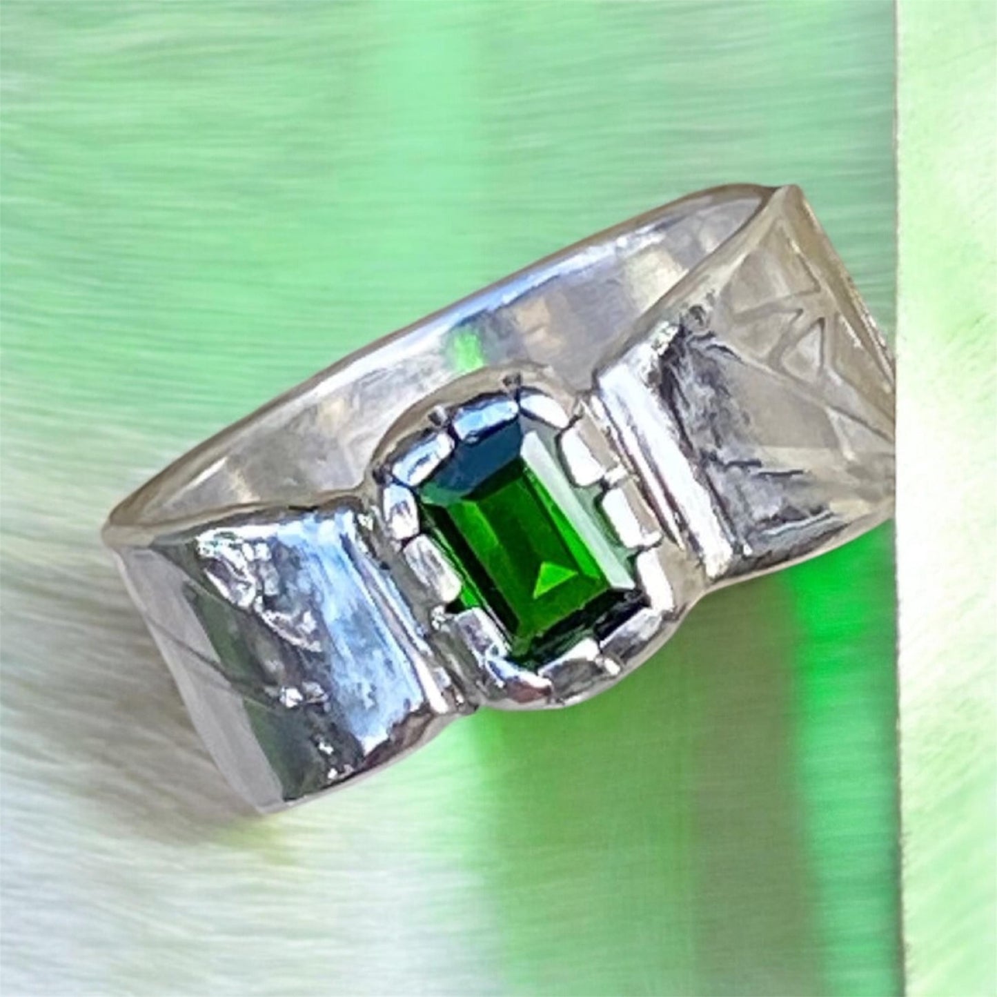 Handmade Chrome Diopside Ring Custom Sterling Silver Statement Ring Australia Sold
