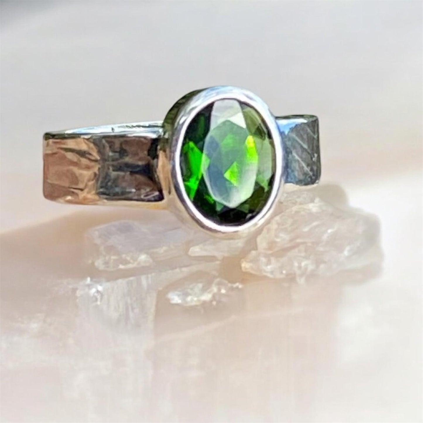 Handmade Chrome Diopside Ring Custom Sterling Silver Statement Ring Australia Sold