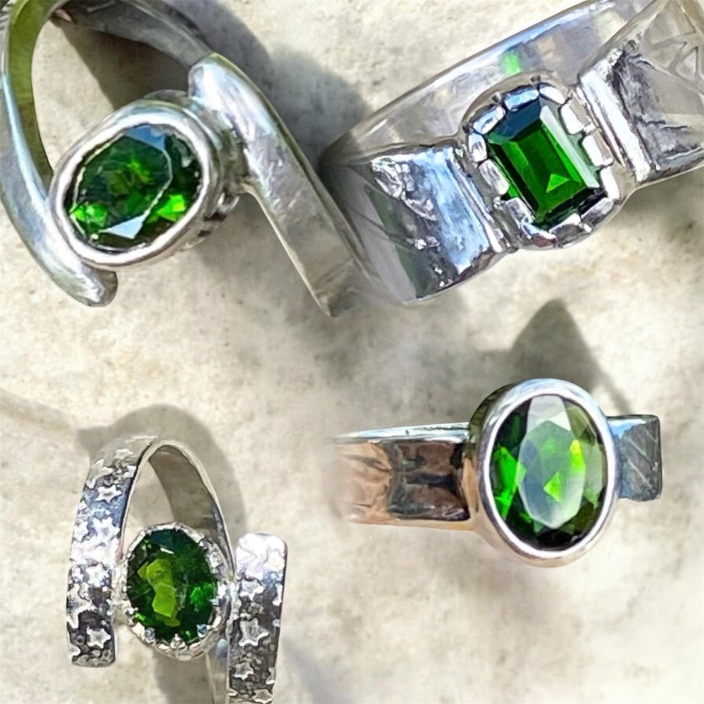 Handmade Chrome Diopside Ring Custom Sterling Silver Statement Ring Australia Sold