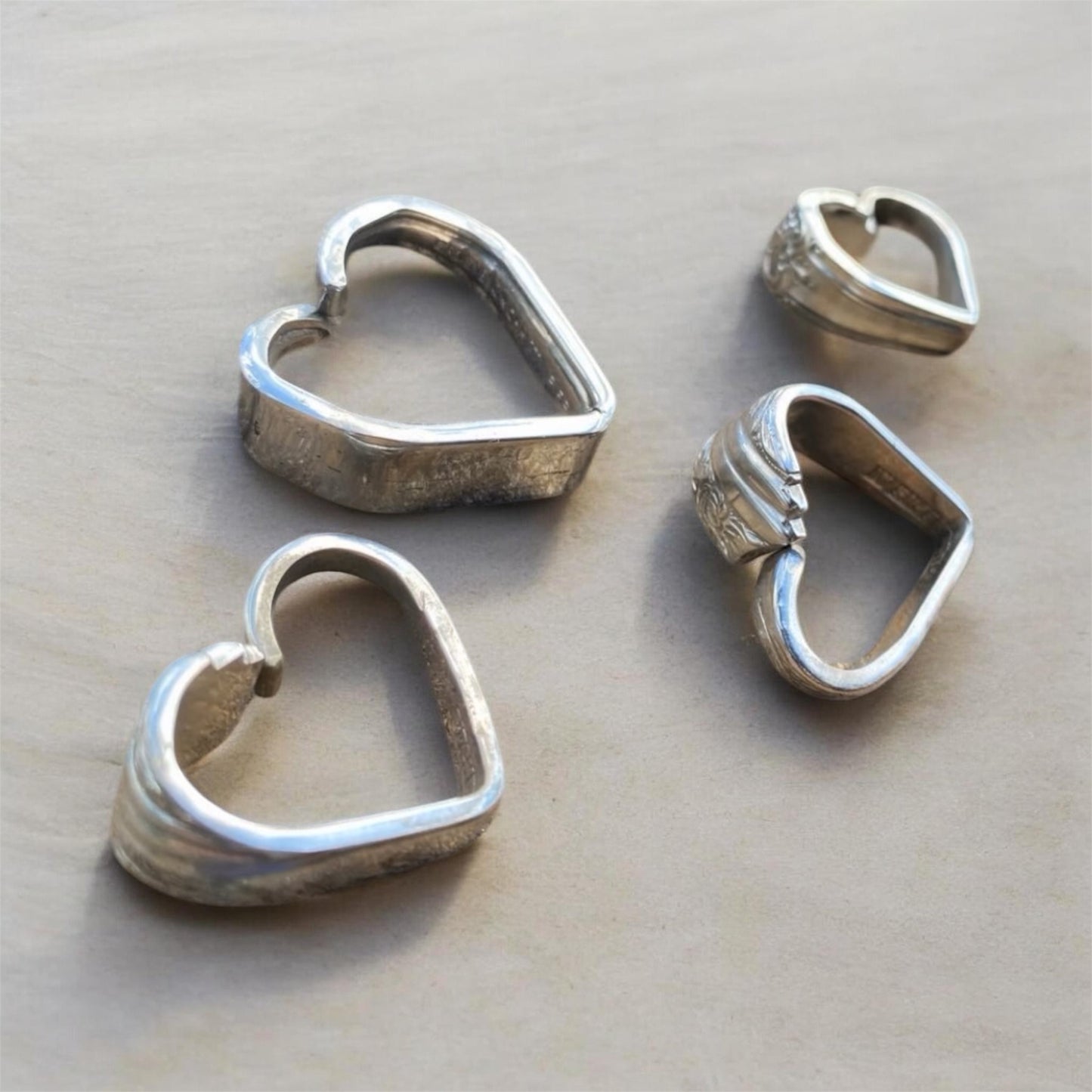 Handmade Floating Heart Pendant Vintage Spoon EPNS Silver Mothers Day Gift Australia