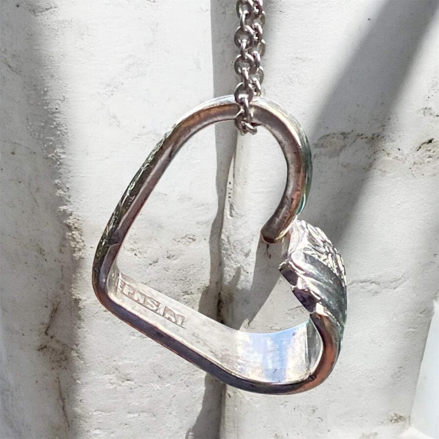 Handmade Floating Heart Pendant Vintage Spoon EPNS Silver Mothers Day Gift Australia