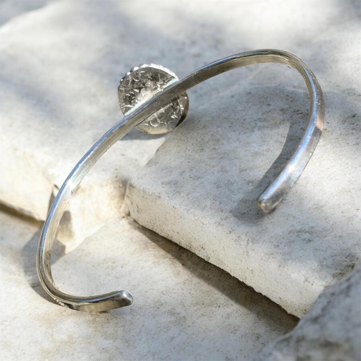 Handmade Sterling Silver Garnet Cuff Bracelet sold