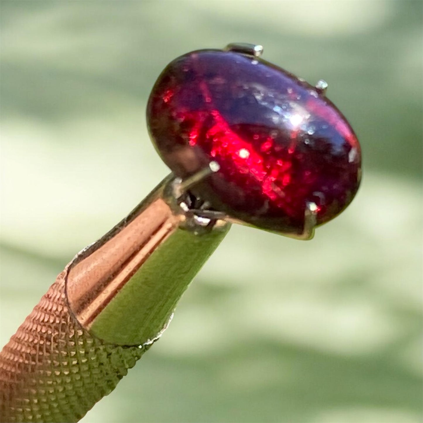 Handmade Sterling Silver Garnet Cuff Bracelet sold