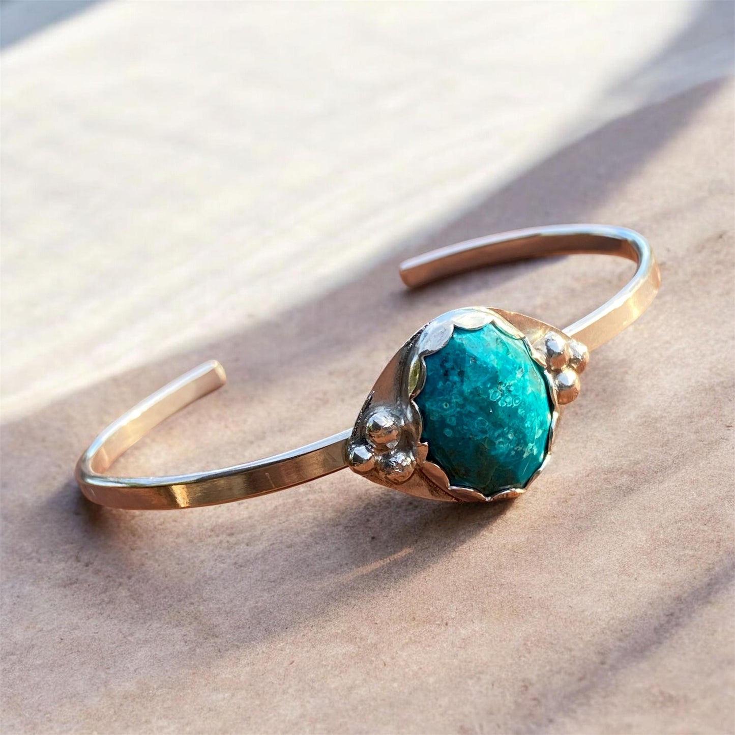 Handmade Sterling Silver Chrysocolla Cuff Bracelet sold