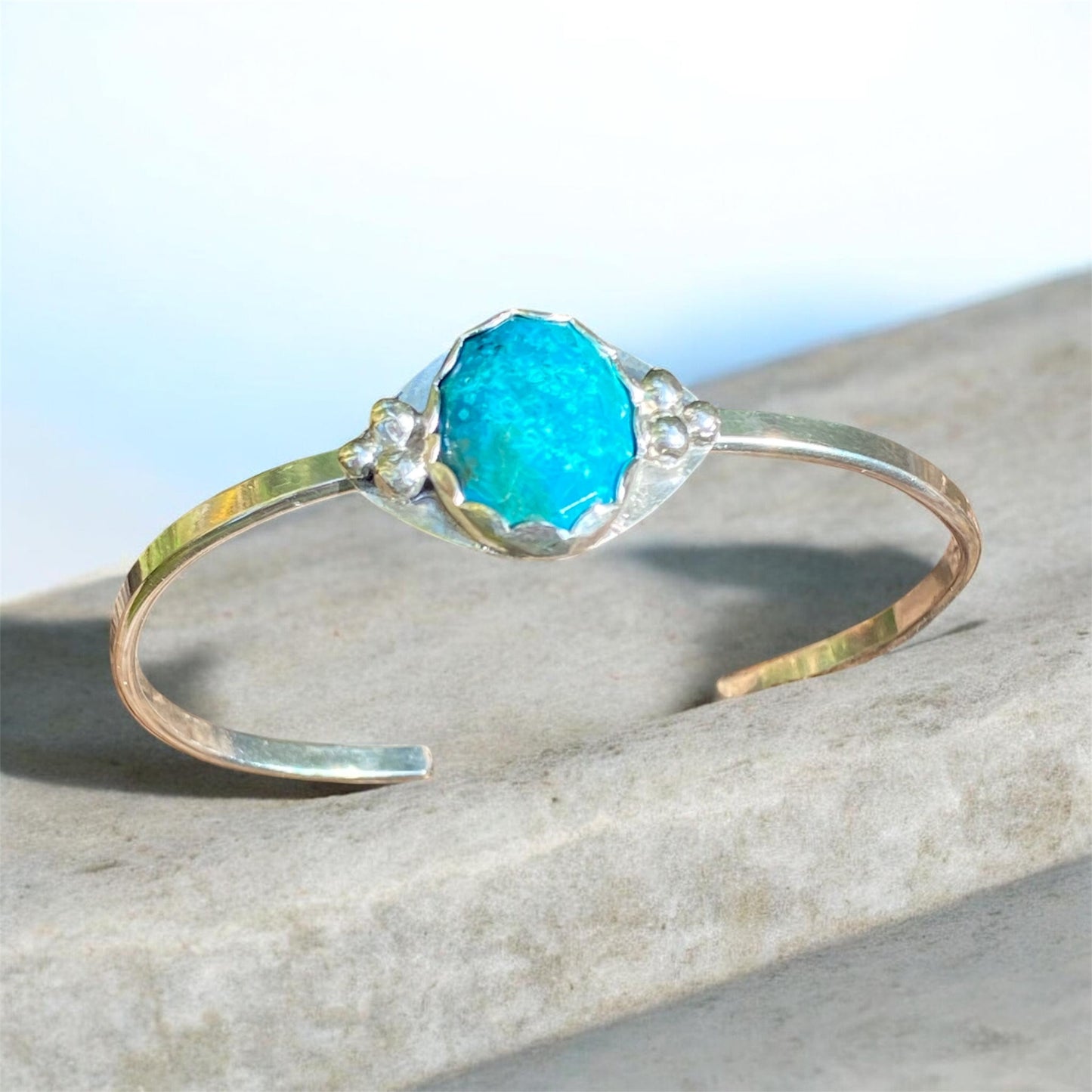 Handmade Sterling Silver Chrysocolla Cuff Bracelet sold