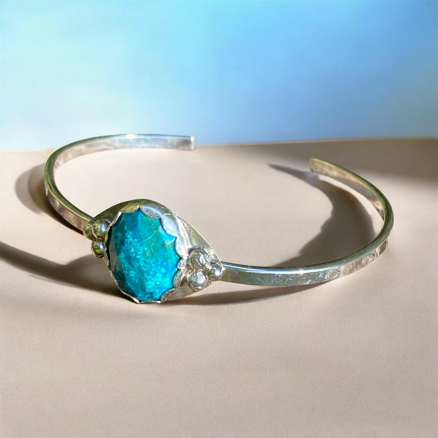 Handmade Sterling Silver Chrysocolla Cuff Bracelet sold