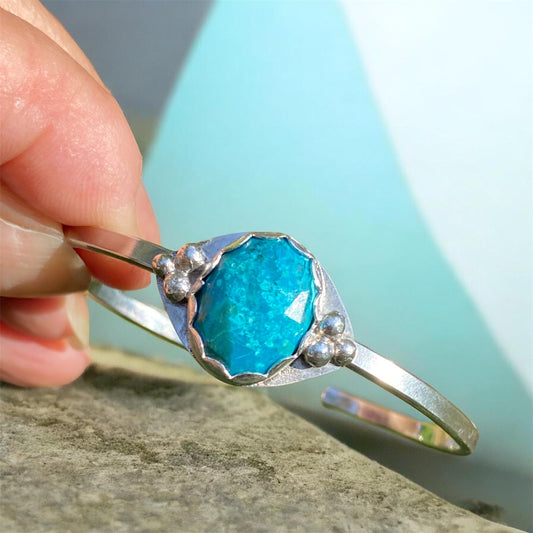Handmade Sterling Silver Chrysocolla Cuff Bracelet sold