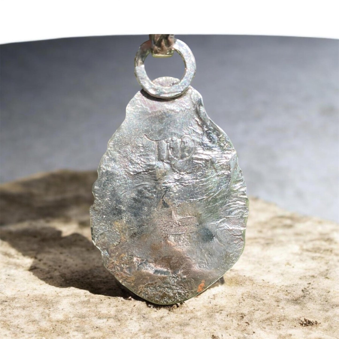Handmade Ruby Zoisite Pendant Sterling Silver Vintage 900 Silver Spoon 24ct Crystal Necklace