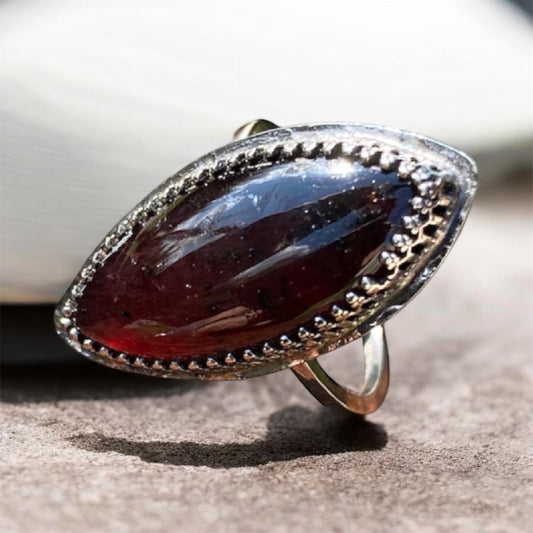 Handmade Garnet Sterling Silver Ring