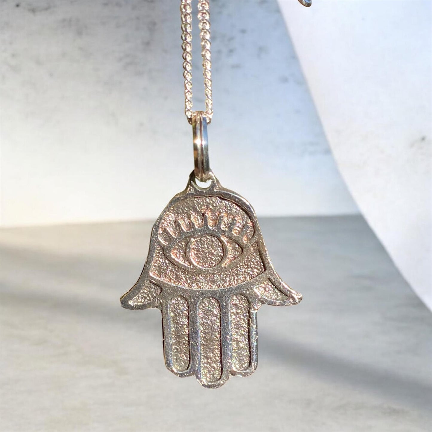 Handcrafted Sterling Silver Hamsa Hand Pendant