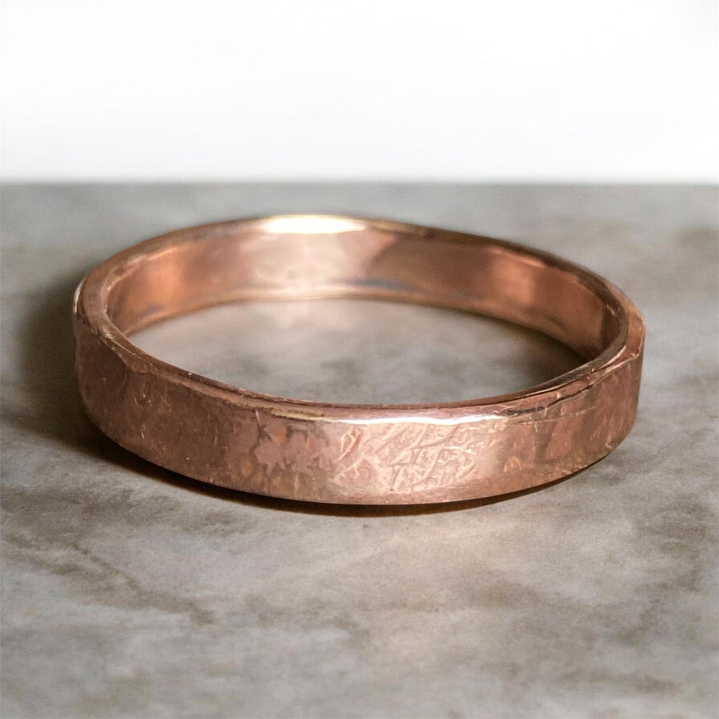 Hand Forged Copper Ring Size 11
