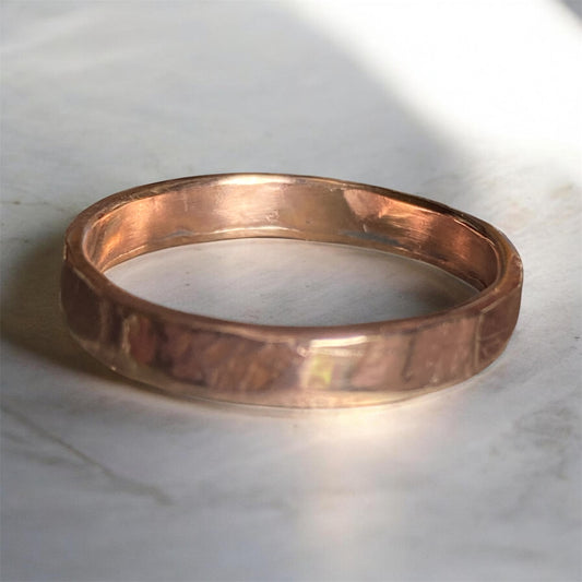 Hand Forged Copper Ring Size 11