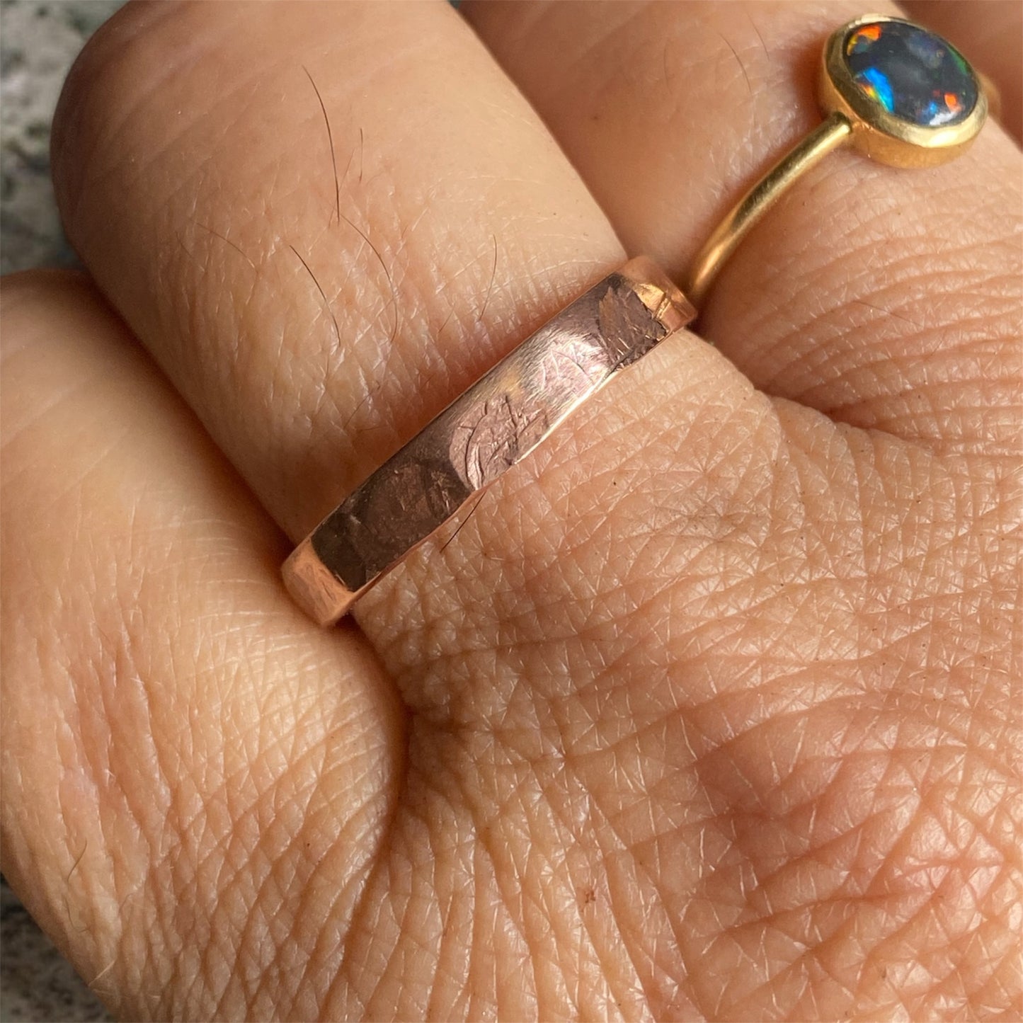 Hand Forged Copper Ring Size 11