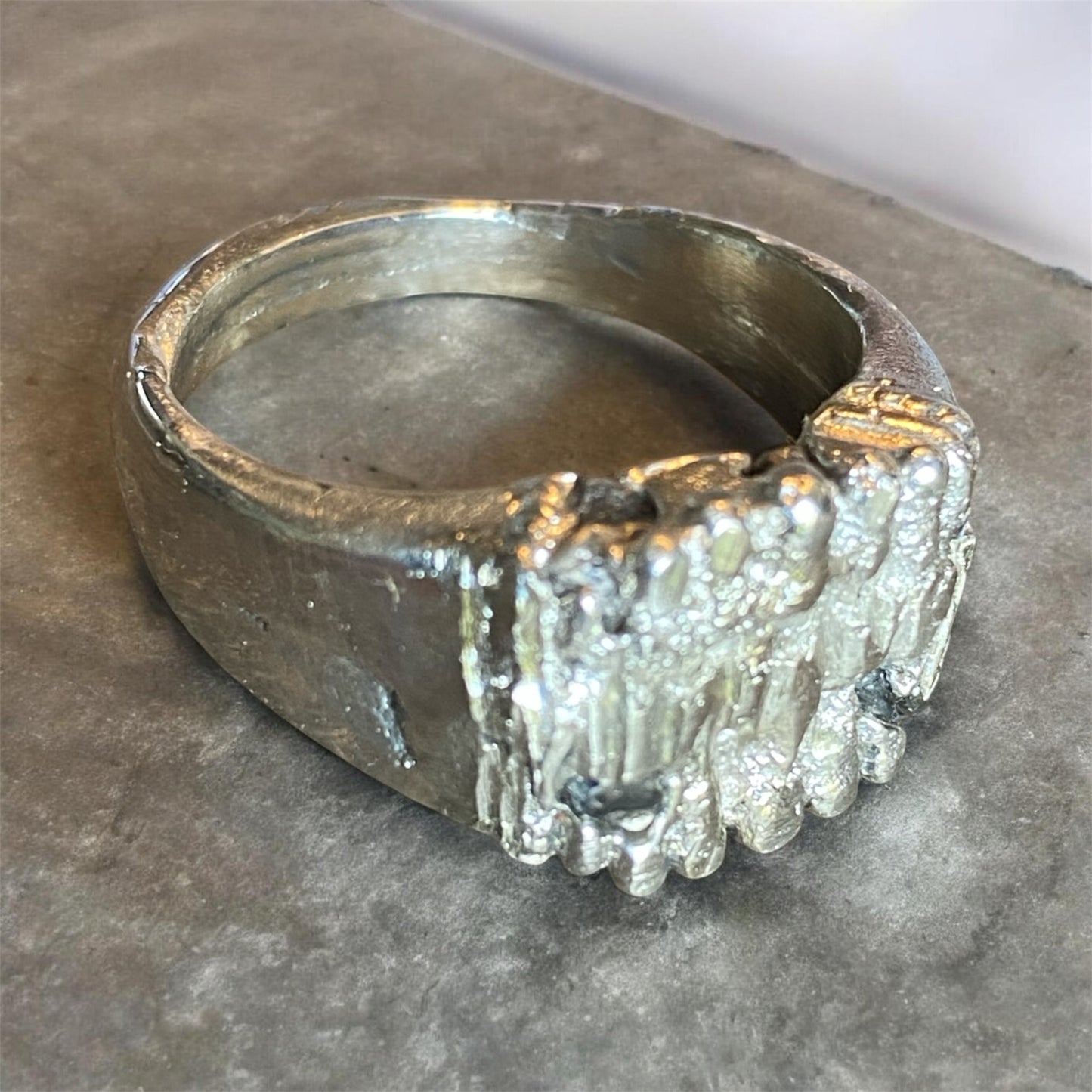 Rugged Landscape Sand Cast Queensland Sapphire Ring