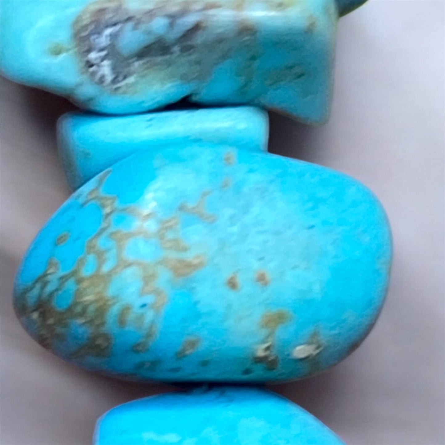 Vintage Natural Turquoise Chip Bead Necklace 60cm