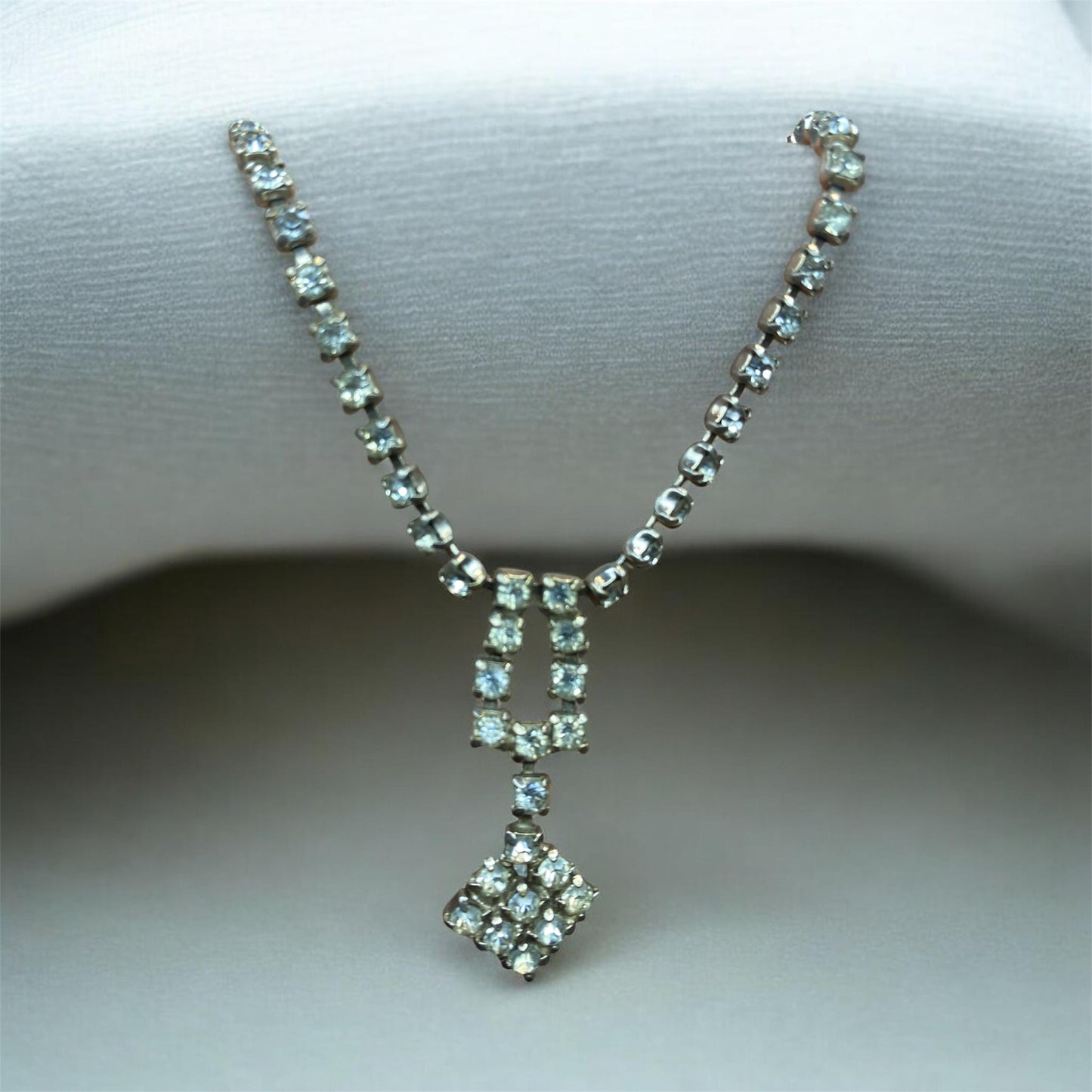 Vintage Rhinestone Drop Necklace | Estate Collection