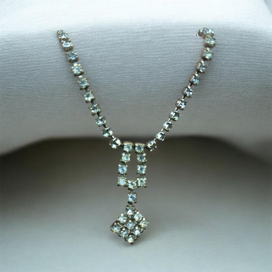 Vintage Rhinestone Drop Necklace | Estate Collection