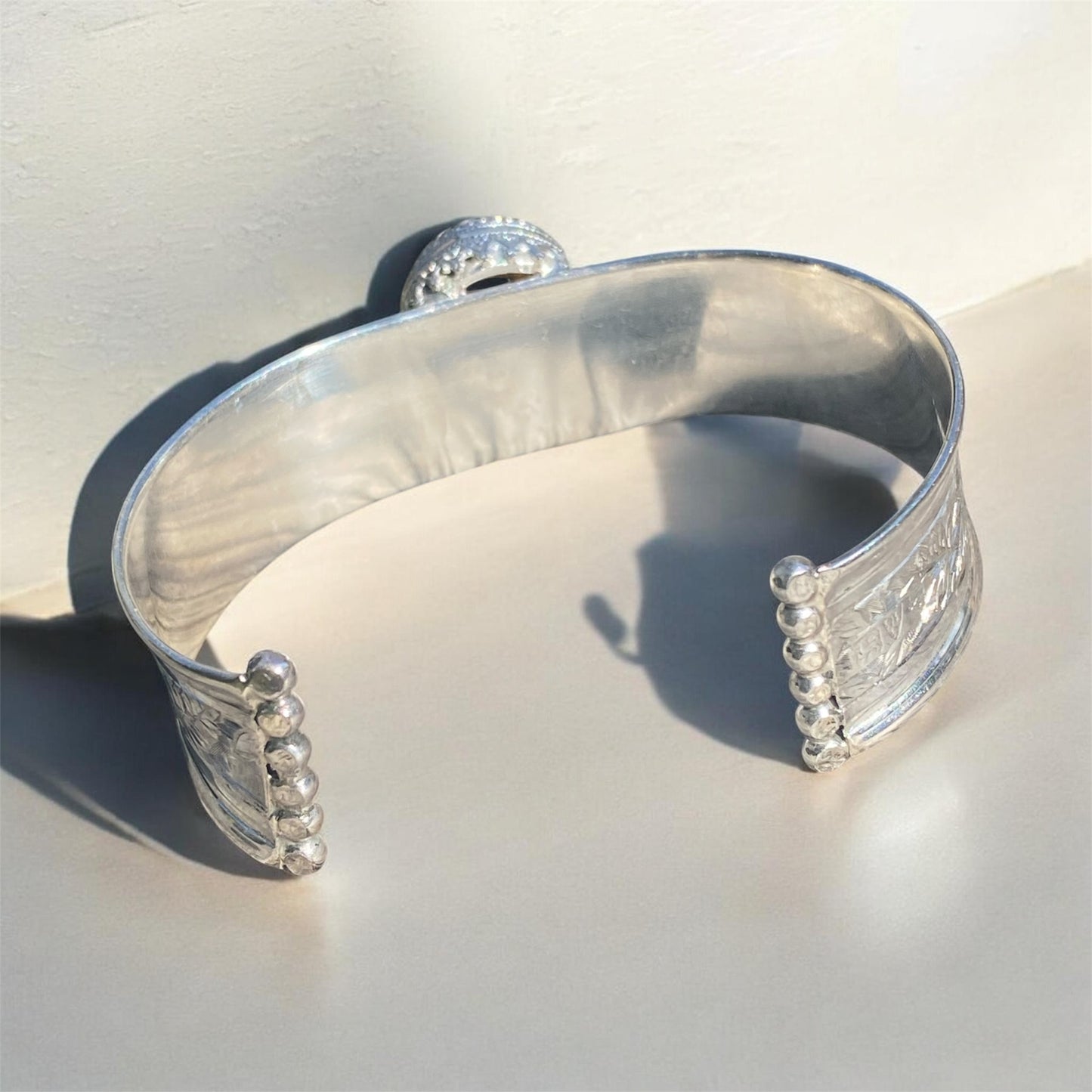 Charles Horner 1913 Sterling Silver Cuff with 14.70ct Madeira Citrine