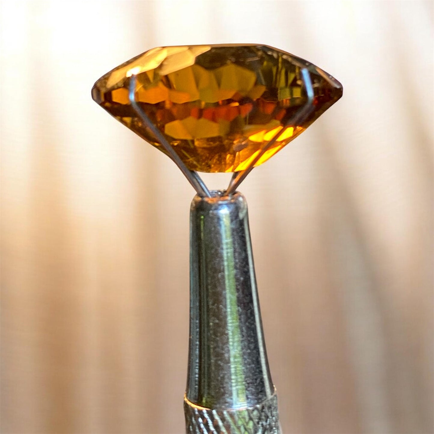 Charles Horner 1913 Sterling Silver Cuff with 14.70ct Madeira Citrine
