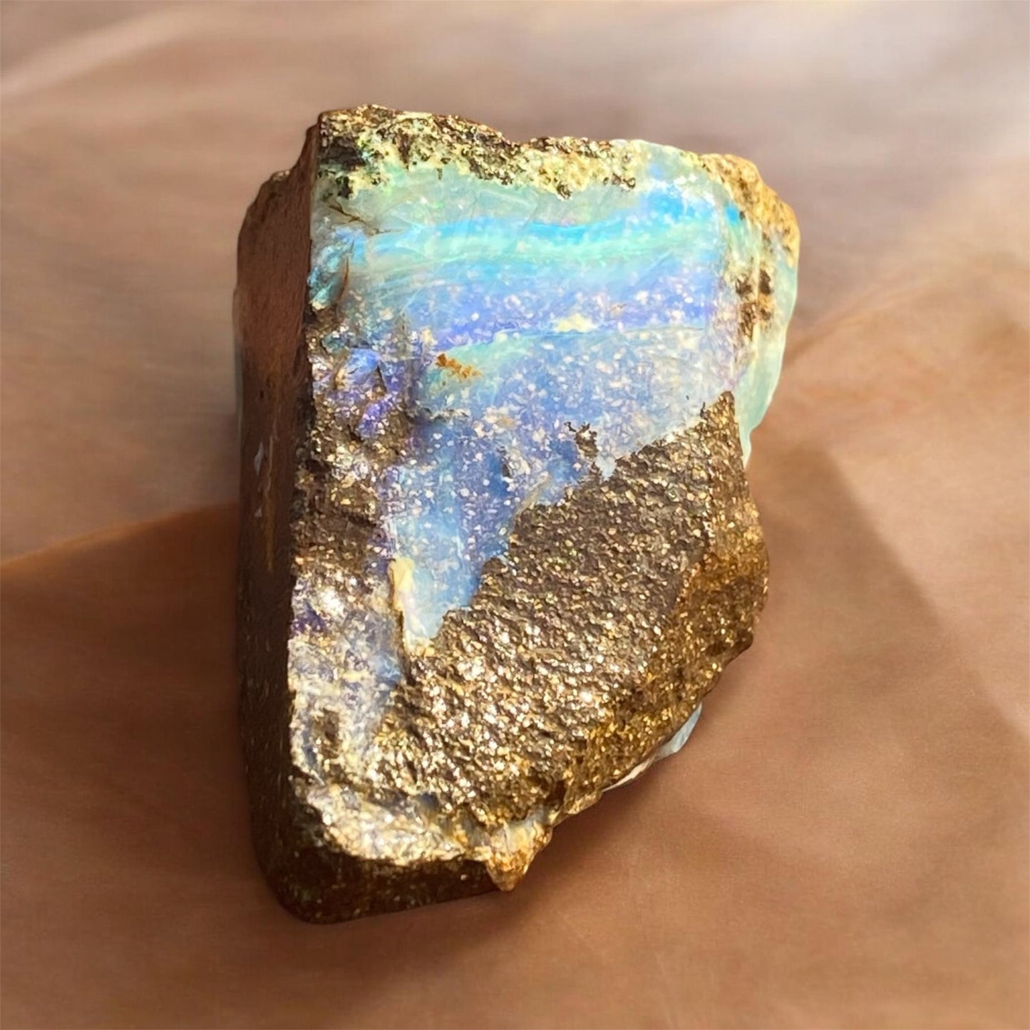 Queensland Boulder Opal Rough 52ct Natural Free Form Blue Green Opal