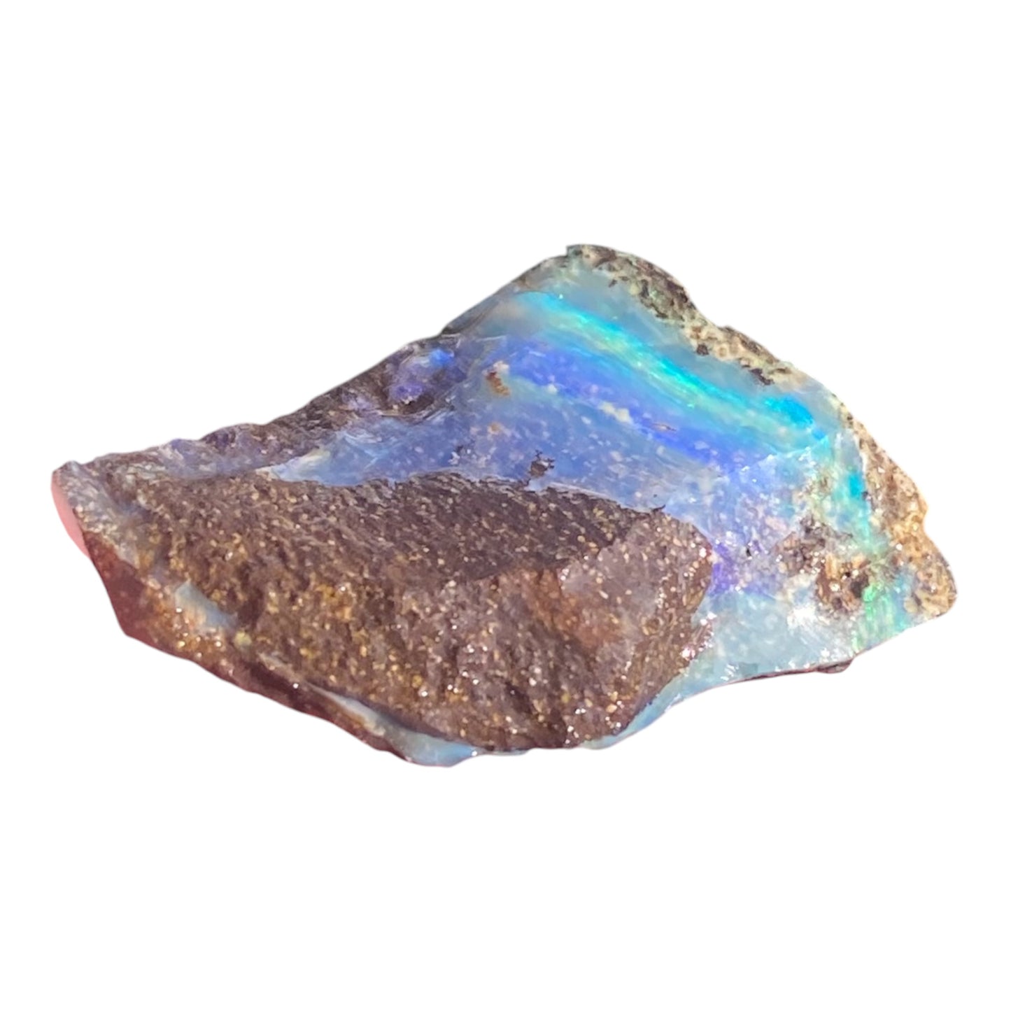 Queensland Boulder Opal Rough 52ct Natural Free Form Blue Green Opal