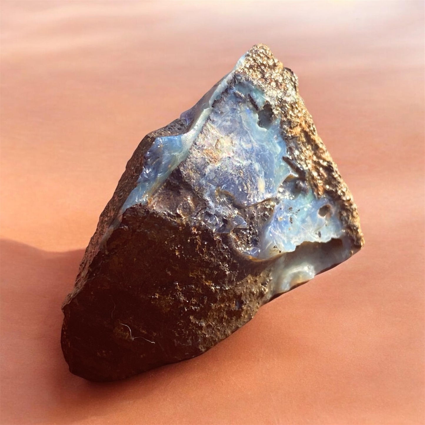 Queensland Boulder Opal Rough 52ct Natural Free Form Blue Green Opal