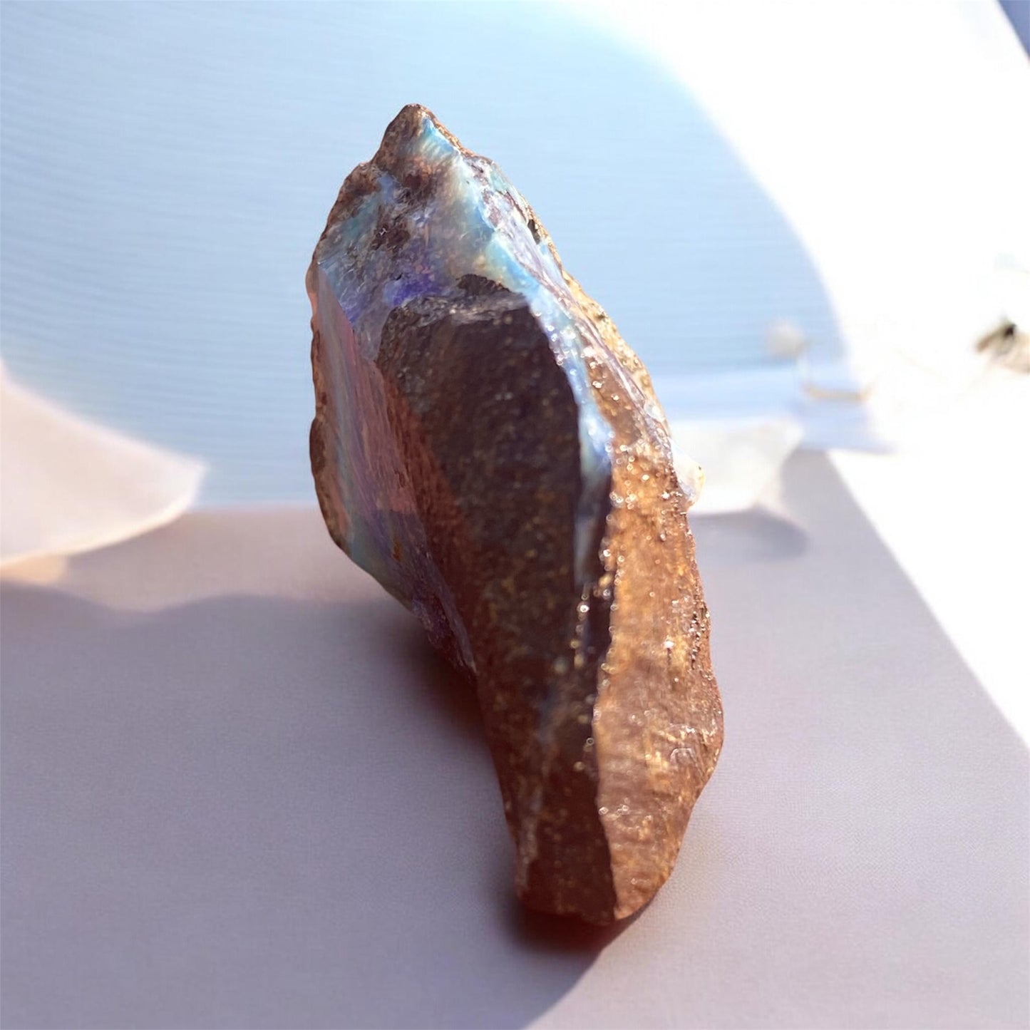 Queensland Boulder Opal Rough 52ct Natural Free Form Blue Green Opal
