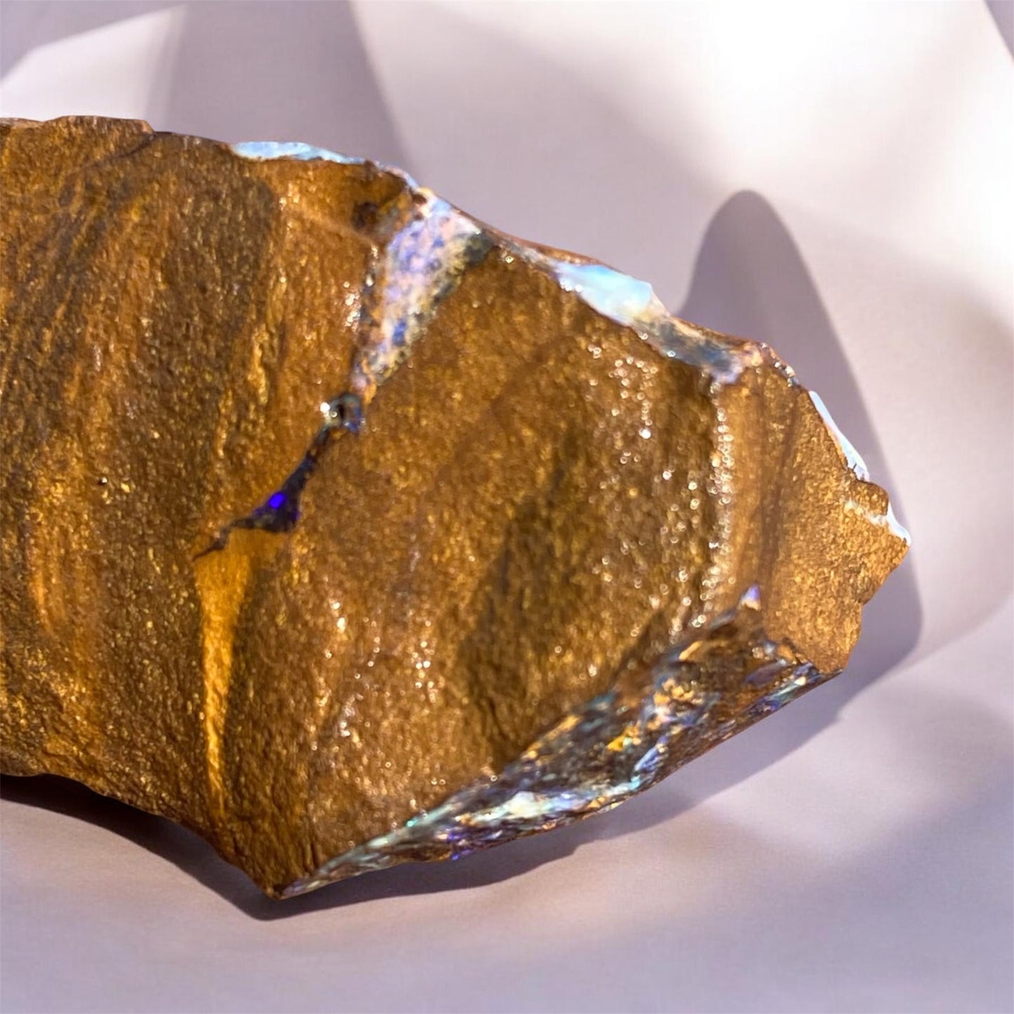 Natural Queensland Boulder Opal Rough 143ct Blue Crystal in Ironstone