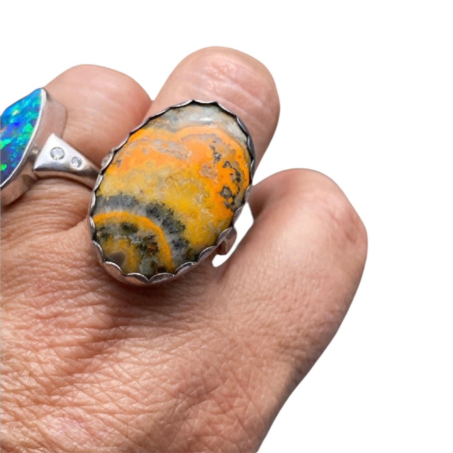 Handcrafted Sterling Silver Bumblebee Jasper Statement Ring