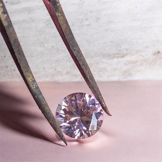 YAG Round Faceted Gemstone 2.90ct 8mm Pink Lilac sold