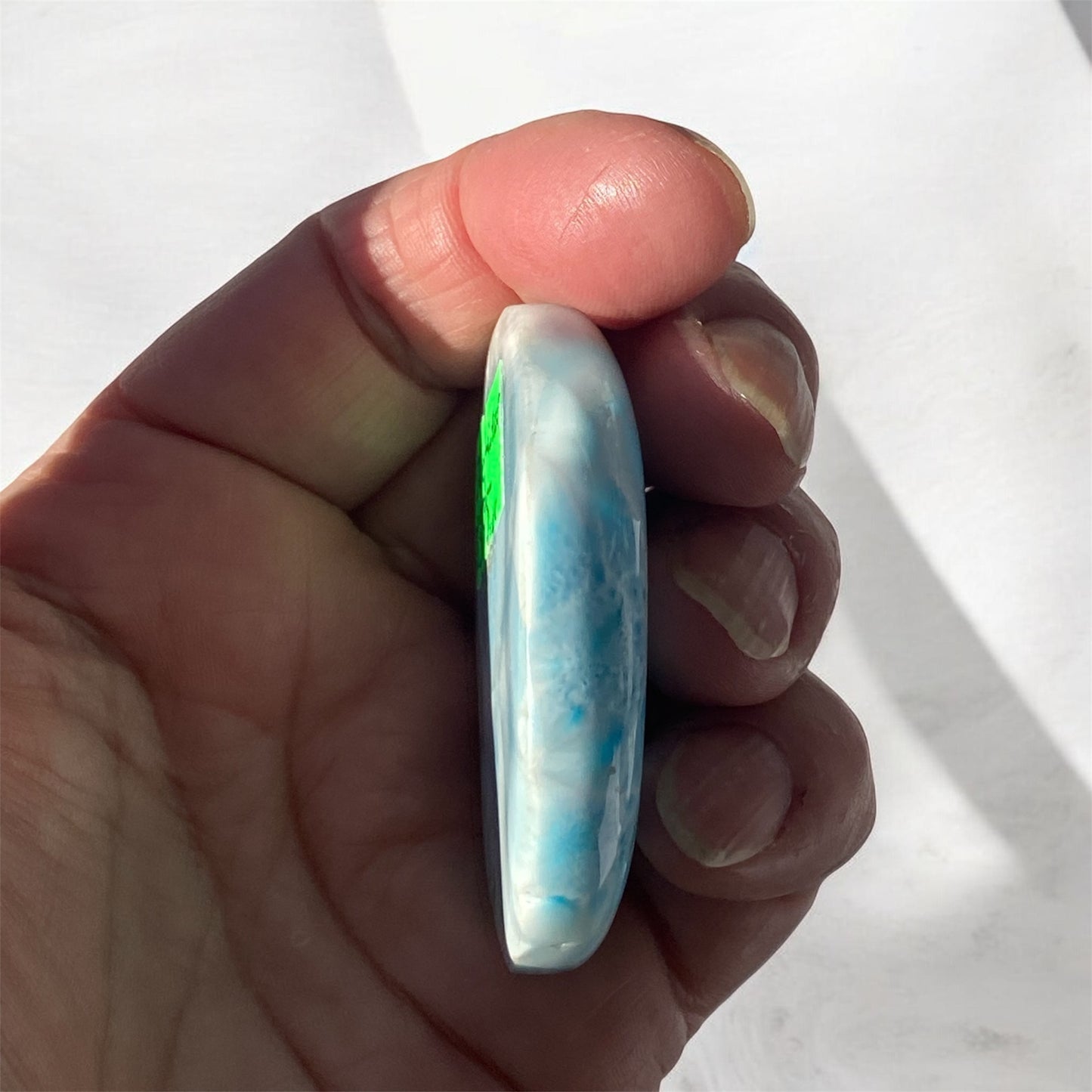 Natural Dominican Larimar Palm Stone 50g Ocean Pattern Collector Specimen