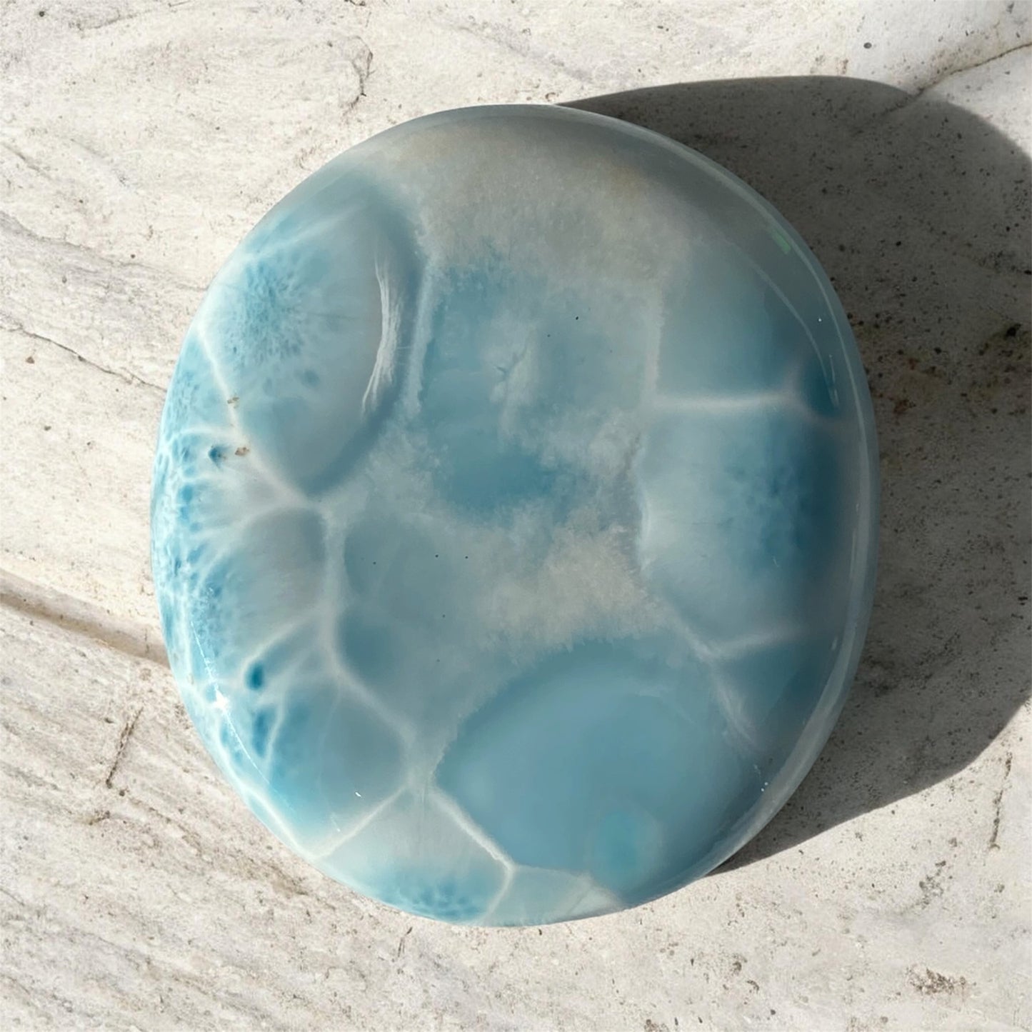Natural Dominican Larimar Palm Stone 50g Ocean Pattern Collector Specimen