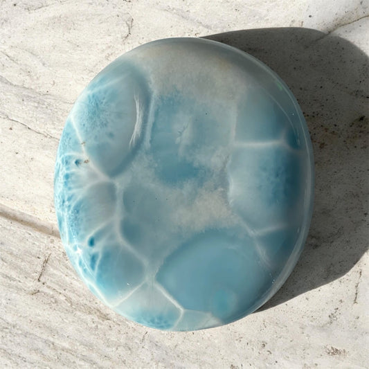 Natural Dominican Larimar Palm Stone 50g Ocean Pattern Collector Specimen