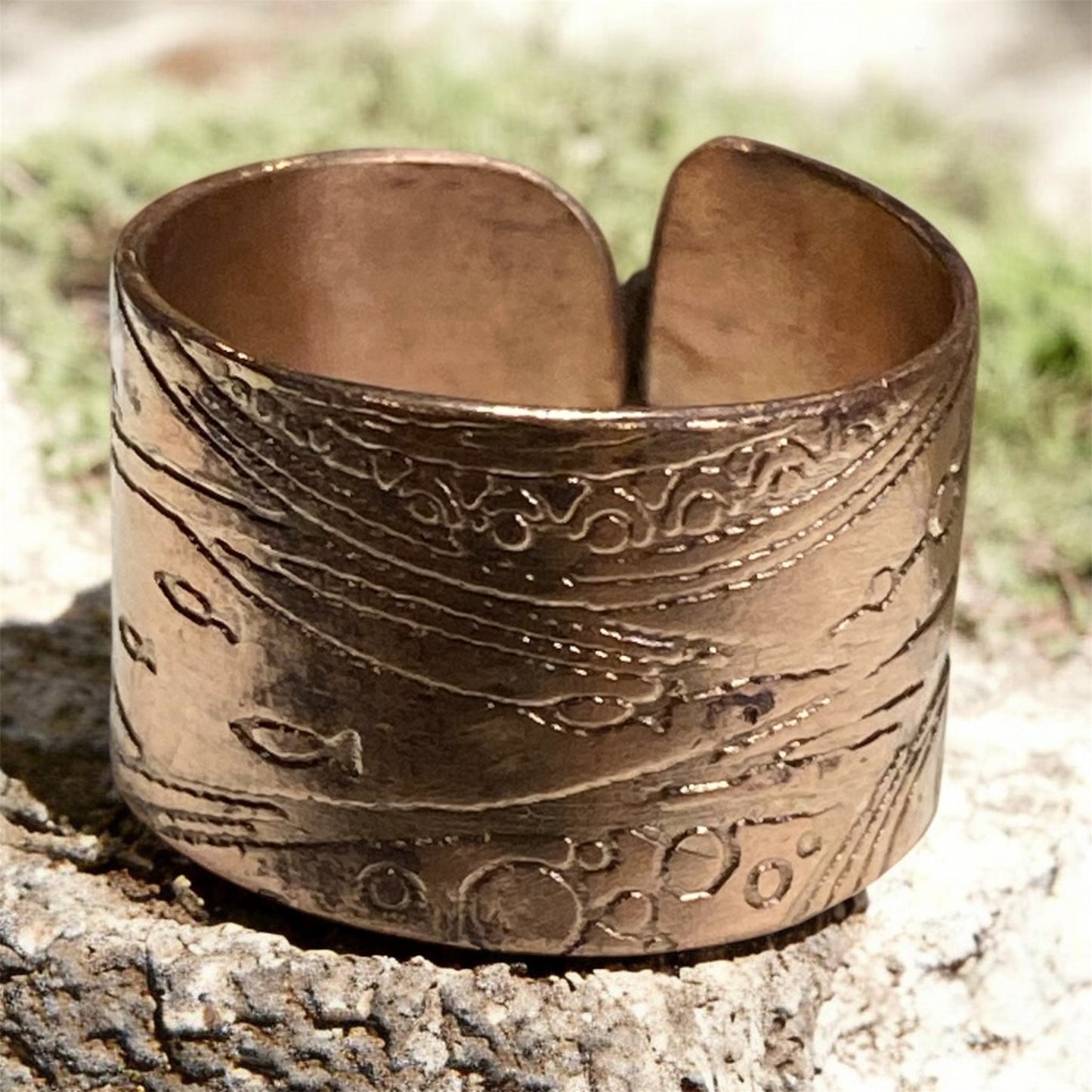 Handcrafted Copper Ring with Sterling Silver Accent