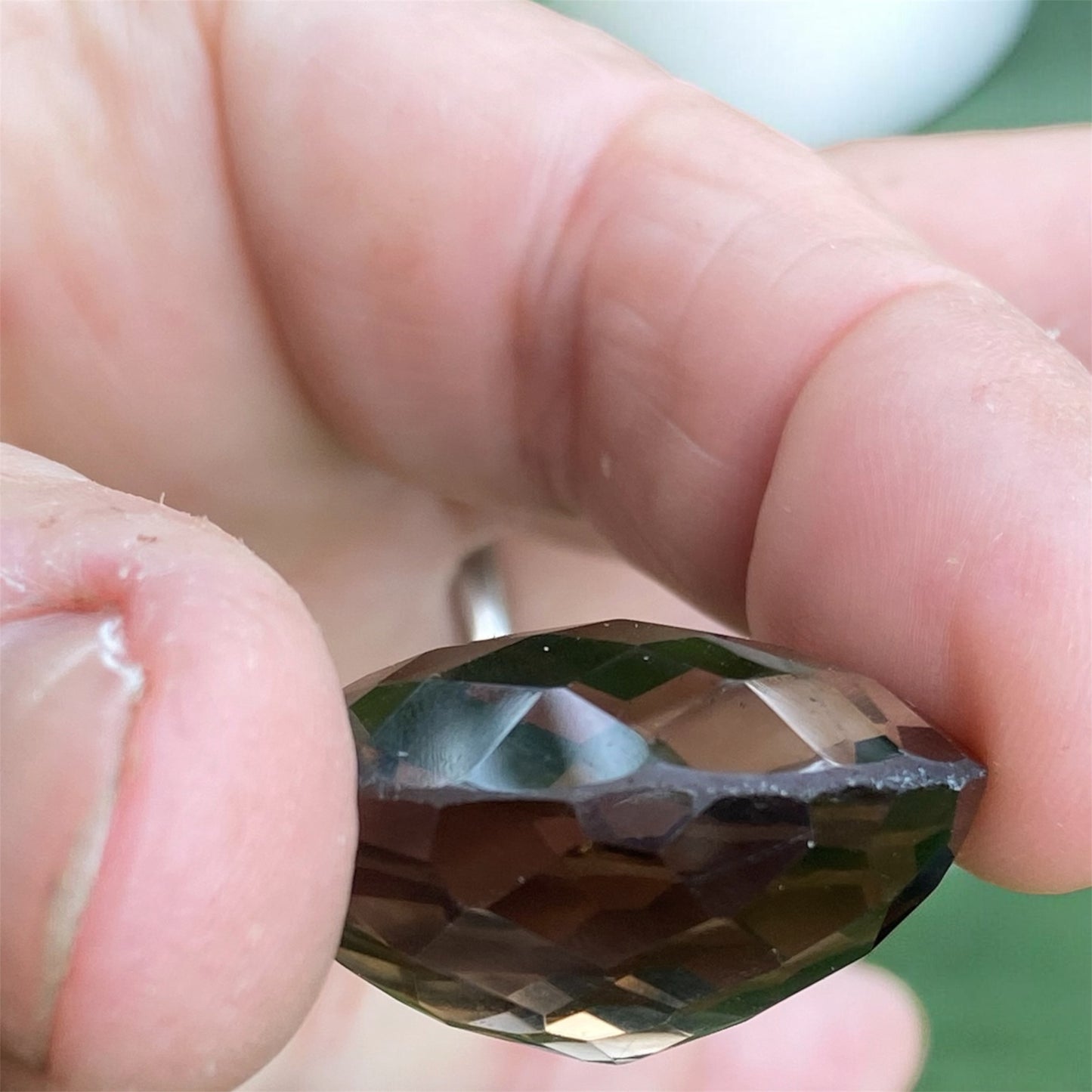 Natural Smoky Quartz Gemstone 61.15ct Oval Checkerboard Cut SOLD