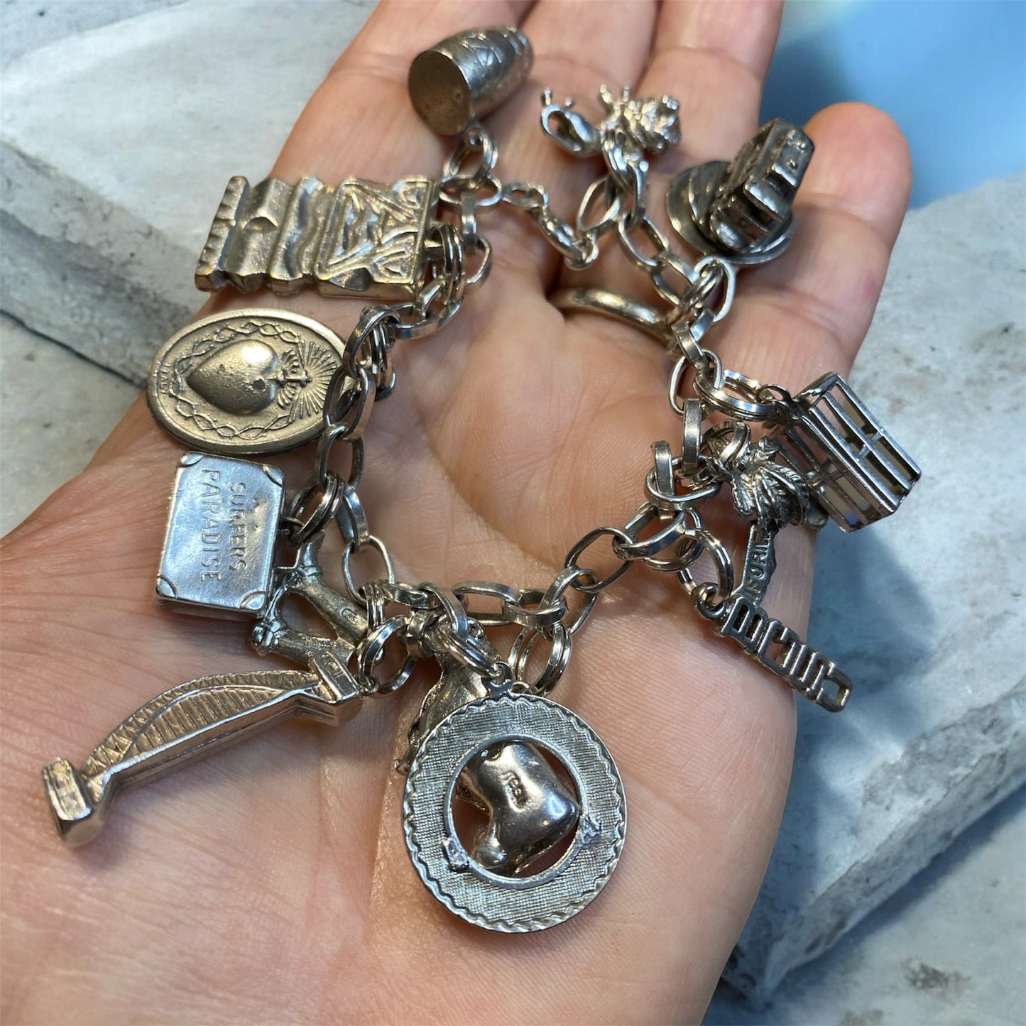 Vintage Sterling Silver Charm Bracelet Restoration sold