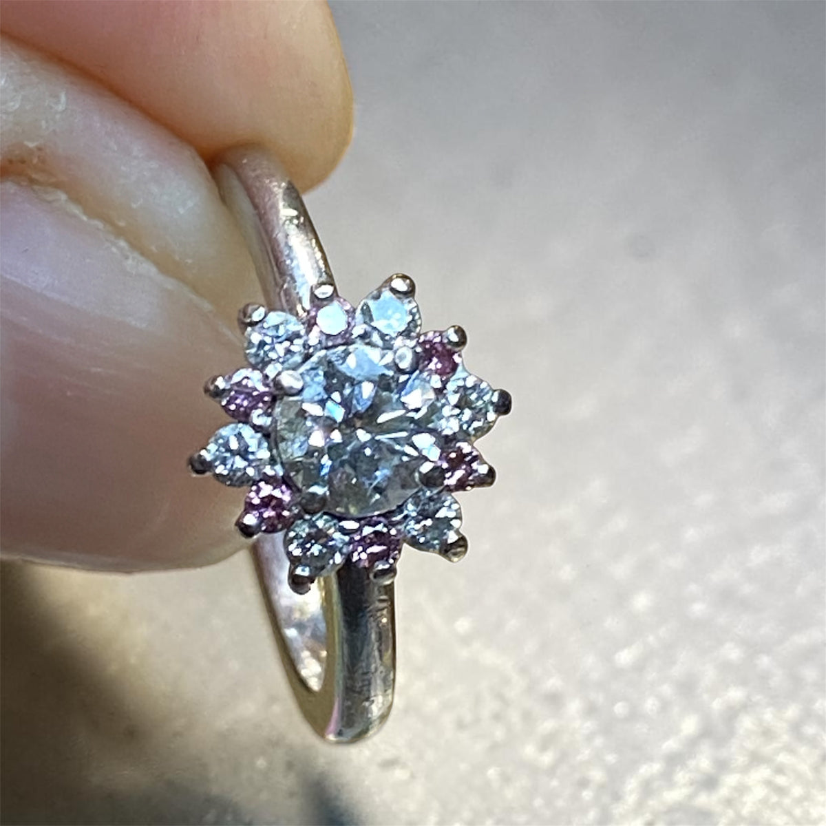 Linneys 18ct White Gold Argyle Pink Diamond Three Ring Suite