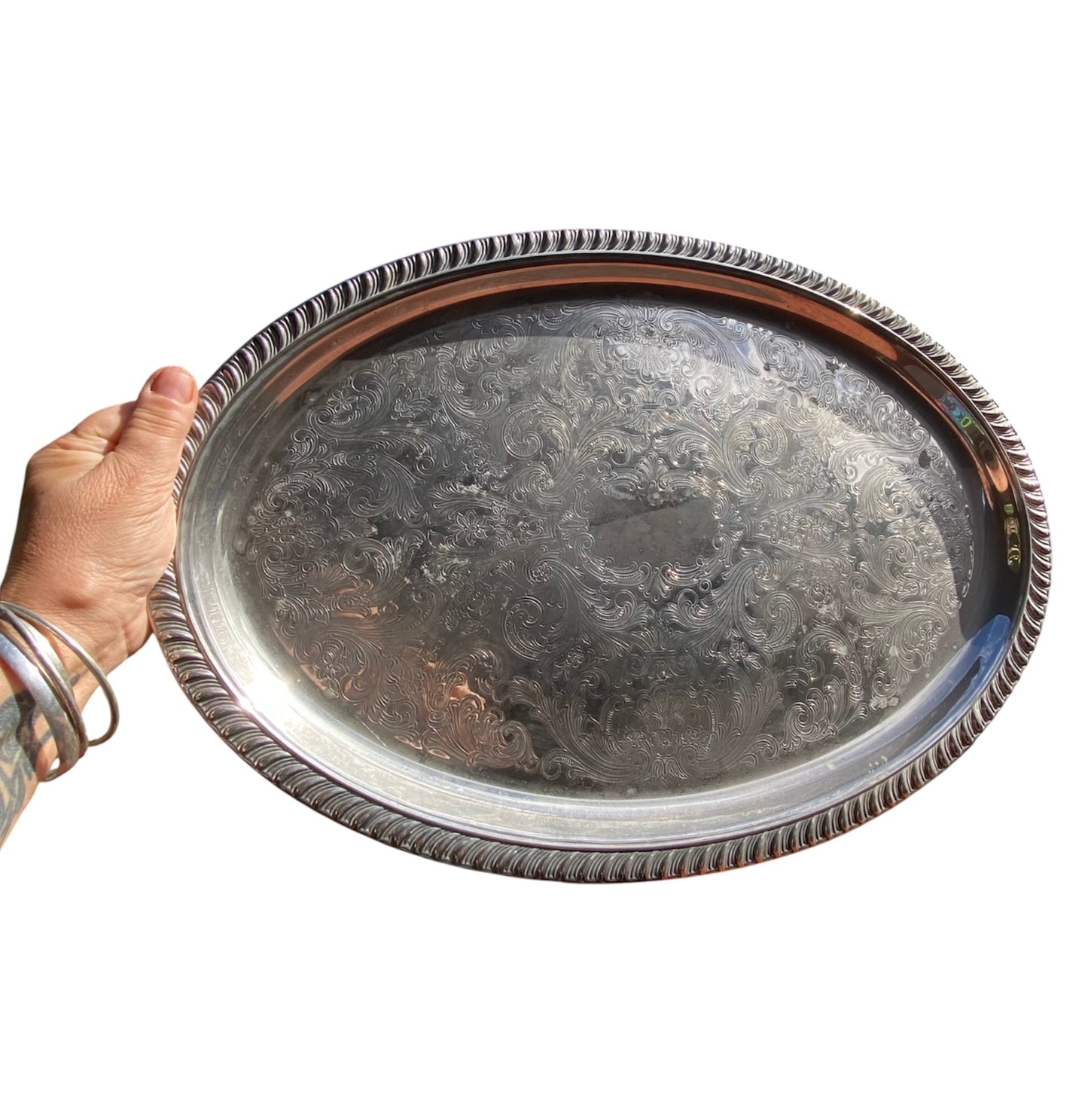 Vintage Ranleigh A1 Silver Plated Ornate Serving Tray 46cm