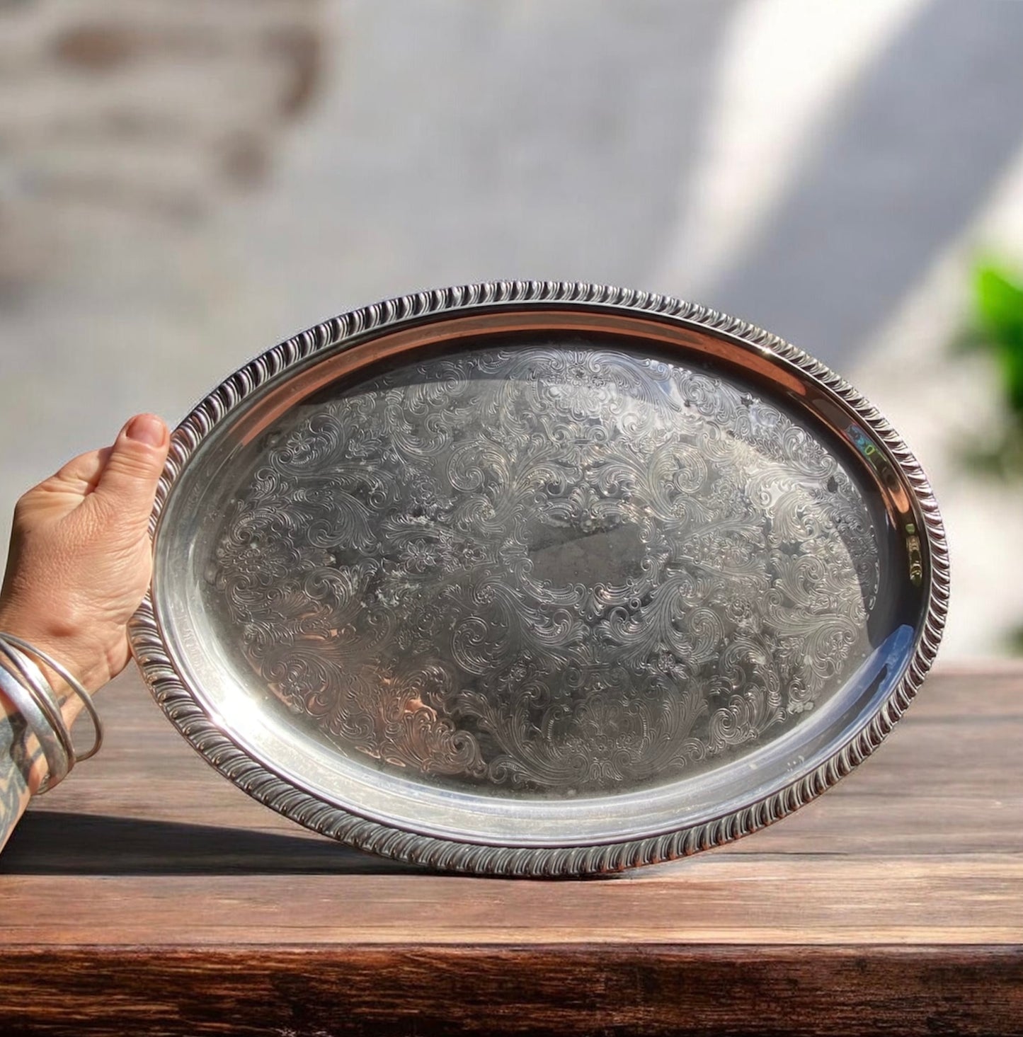 Vintage Ranleigh A1 Silver Plated Ornate Serving Tray 46cm