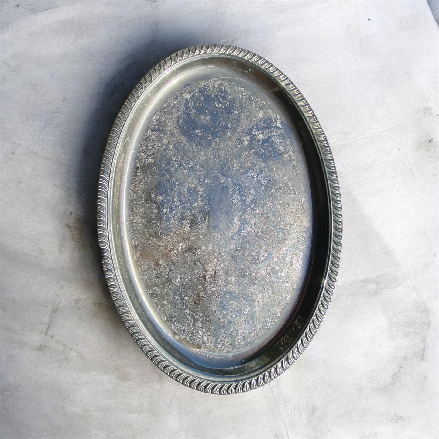 Vintage Ranleigh A1 Silver Plated Ornate Serving Tray 46cm