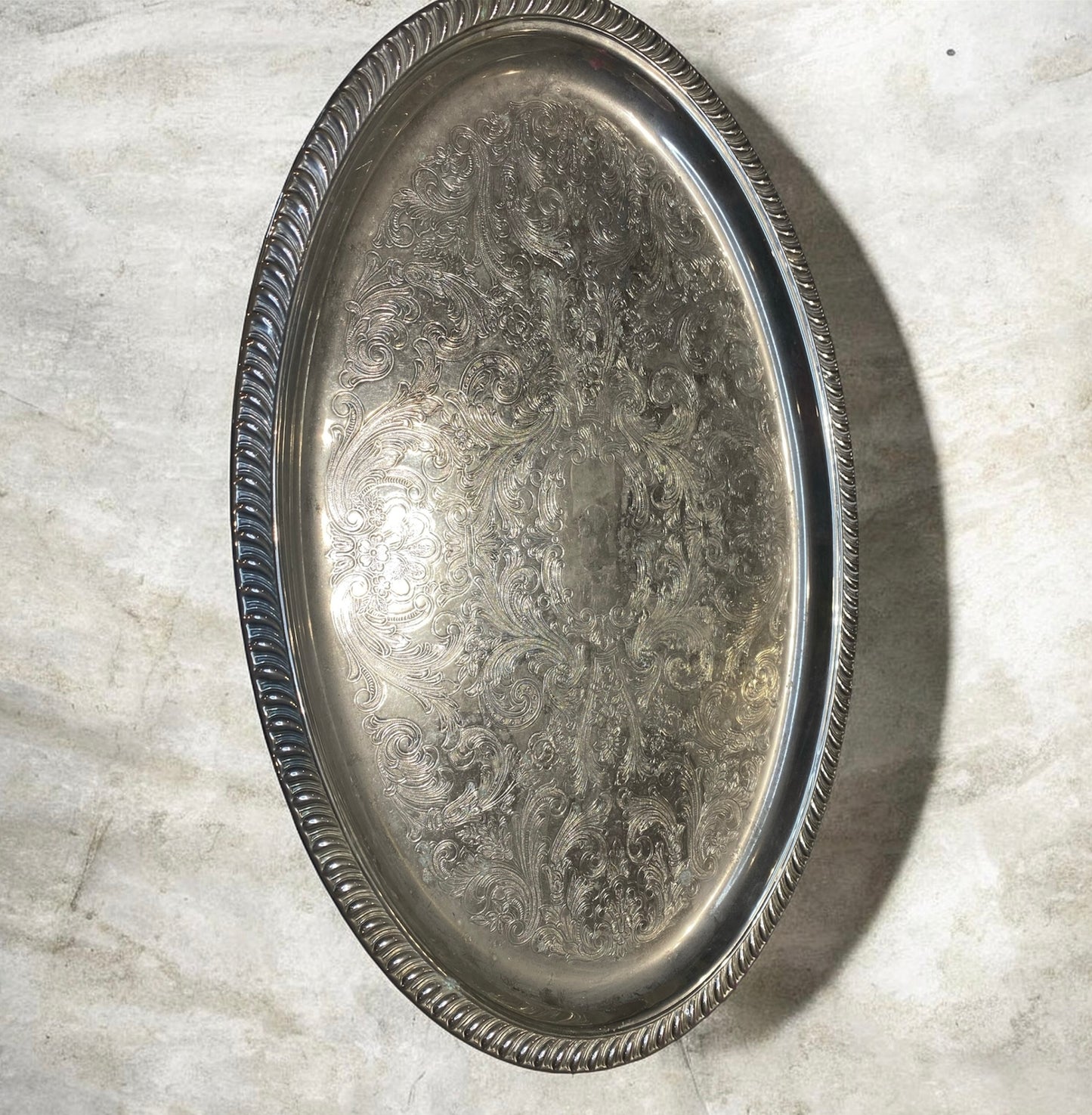 Vintage Ranleigh A1 Silver Plated Ornate Serving Tray 46cm