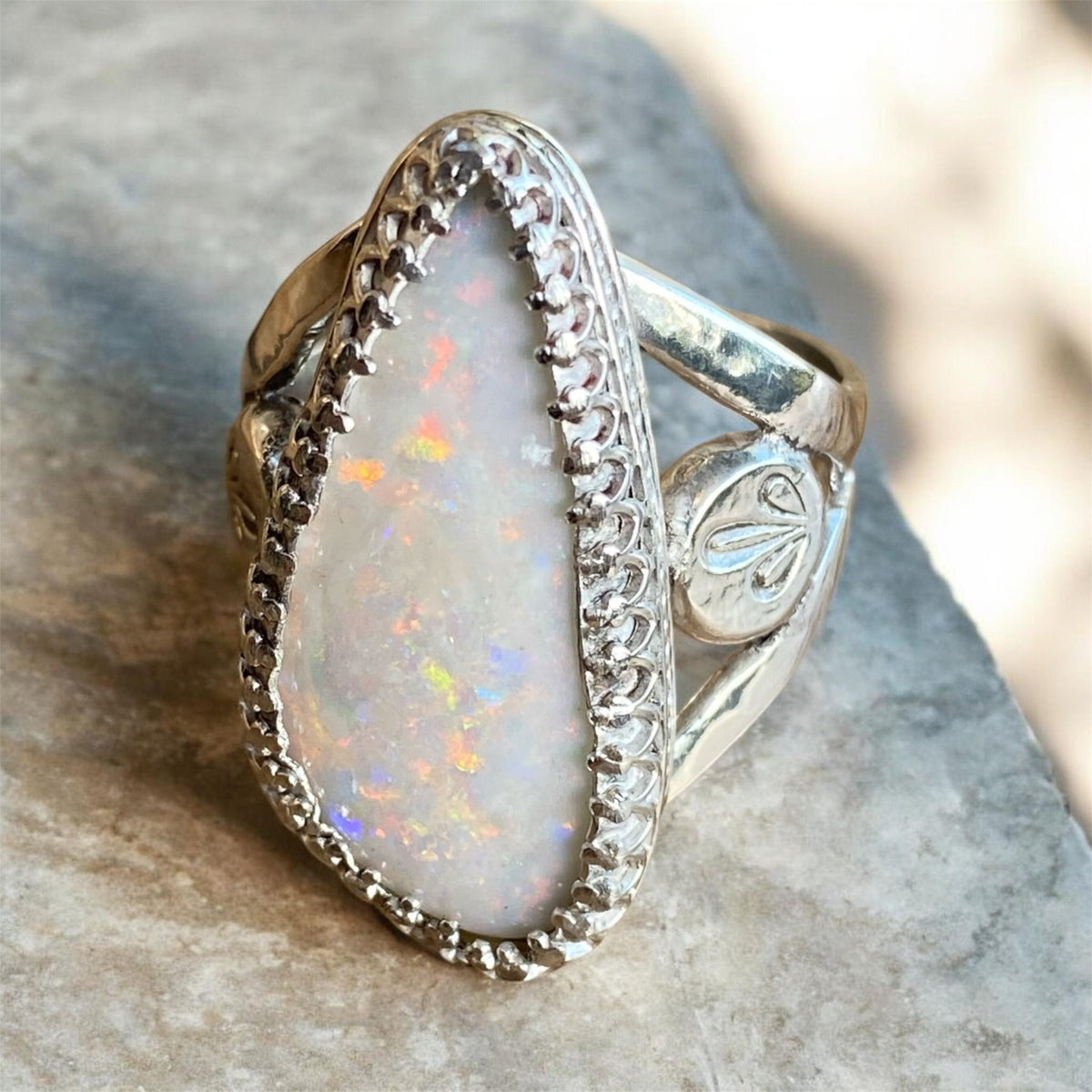 Custom Handcrafted Sterling Silver Opal Ring | Customer Supplied Opal