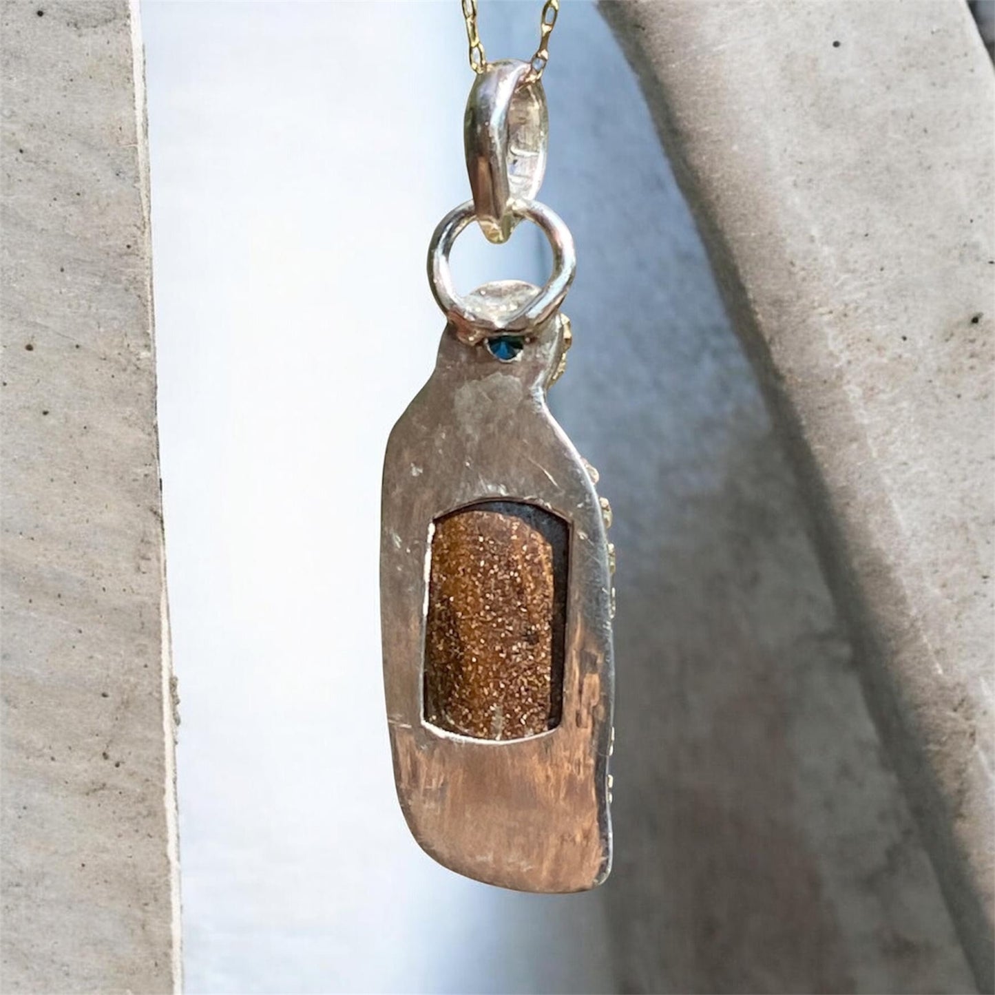 Handmade Australian Sapphire & Opal Pendant