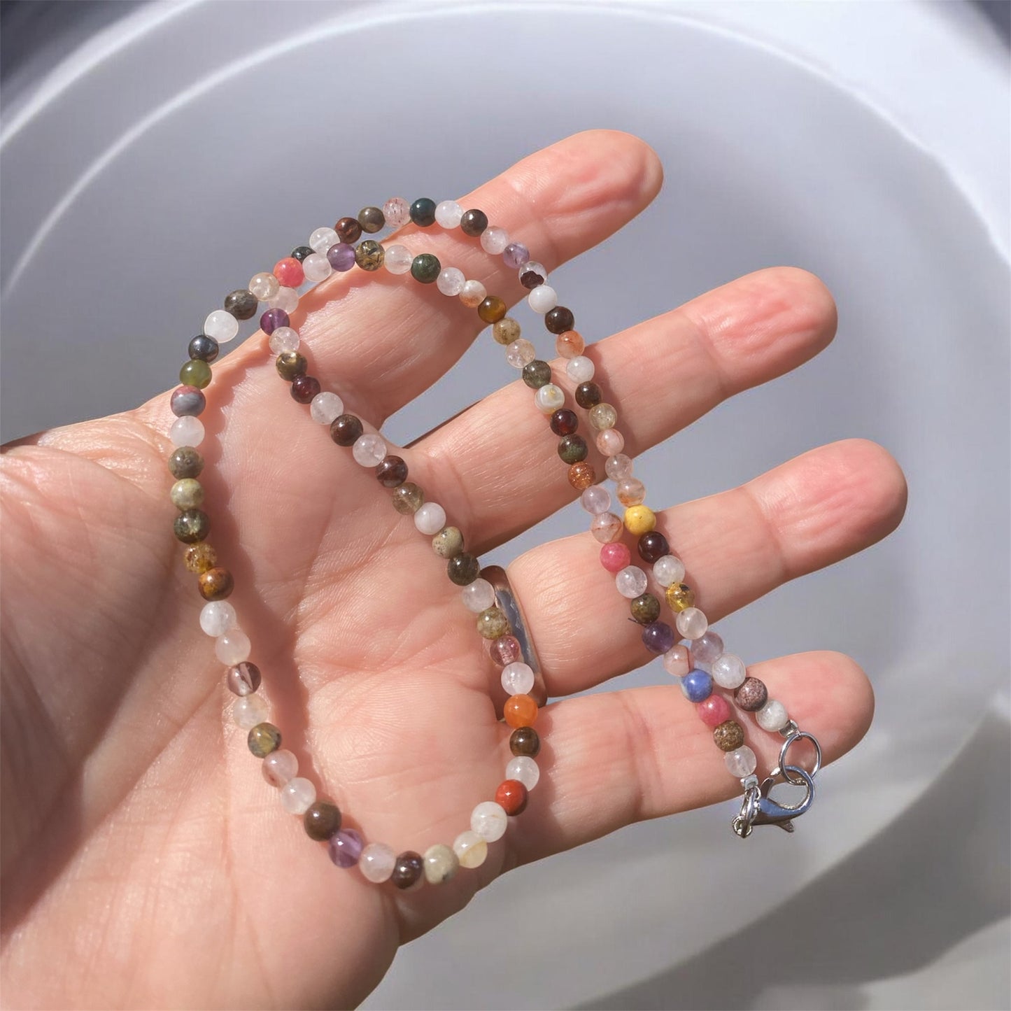 Mixed Crystal Bead Choker Necklace