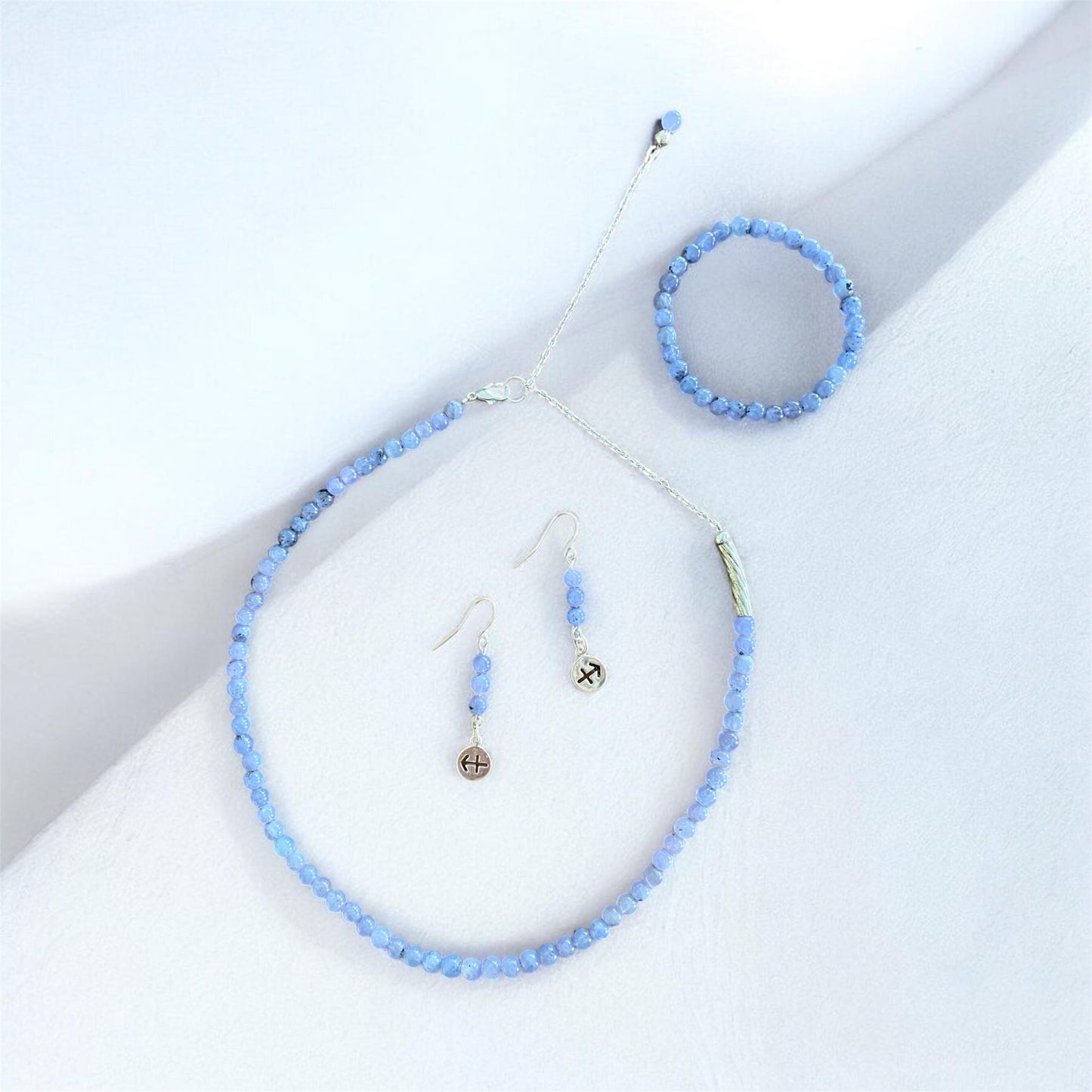 Tanzanite and Sterling Silver Sagittarius Earrings