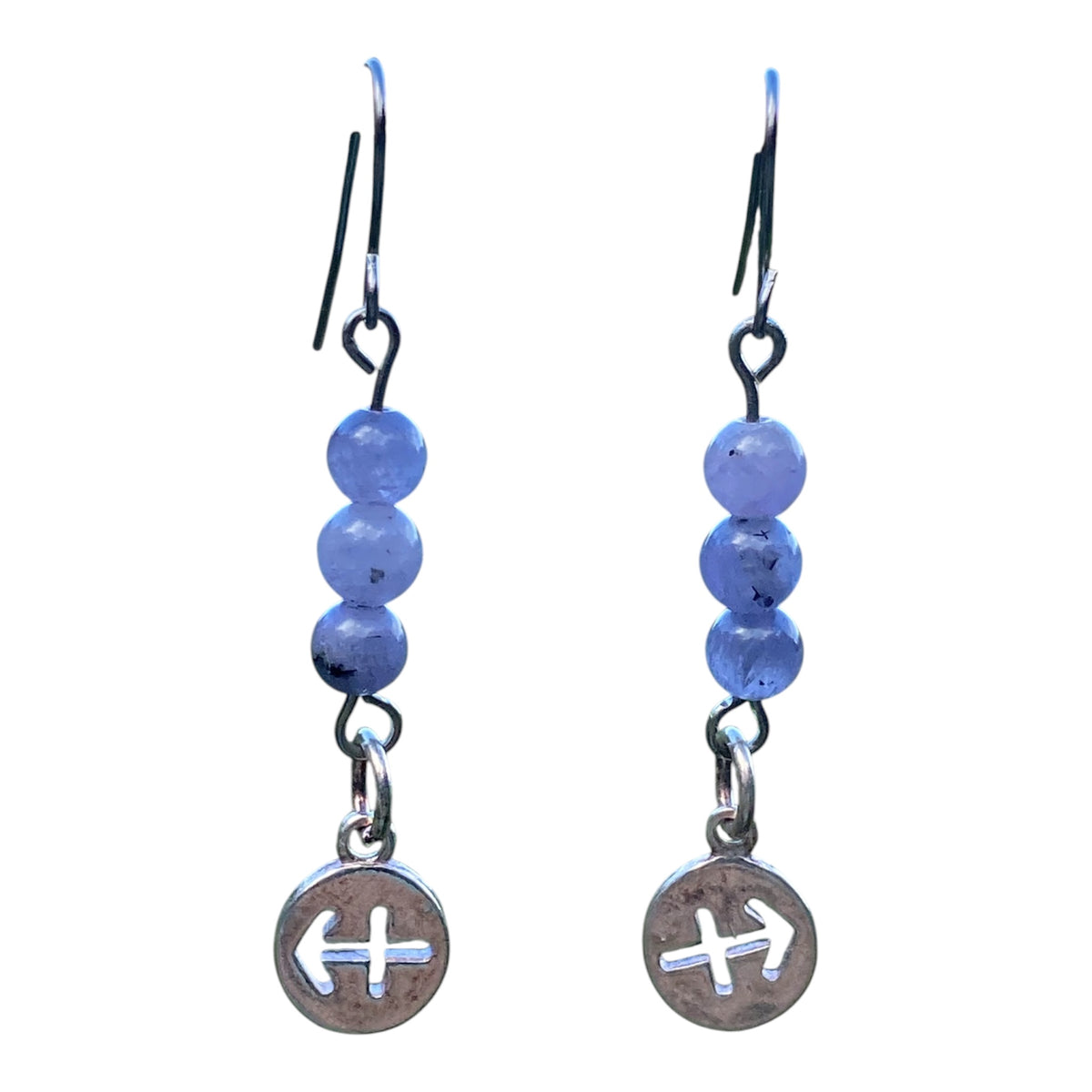 Tanzanite and Sterling Silver Sagittarius Earrings