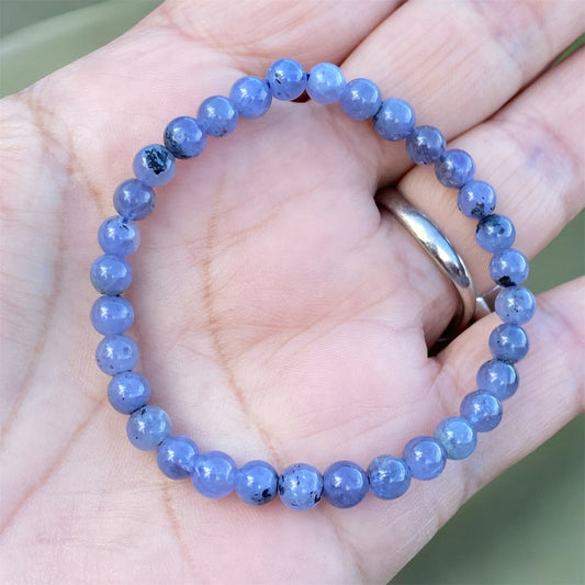 Natural Tanzanite Bead Stretch Bracelet 14 cm