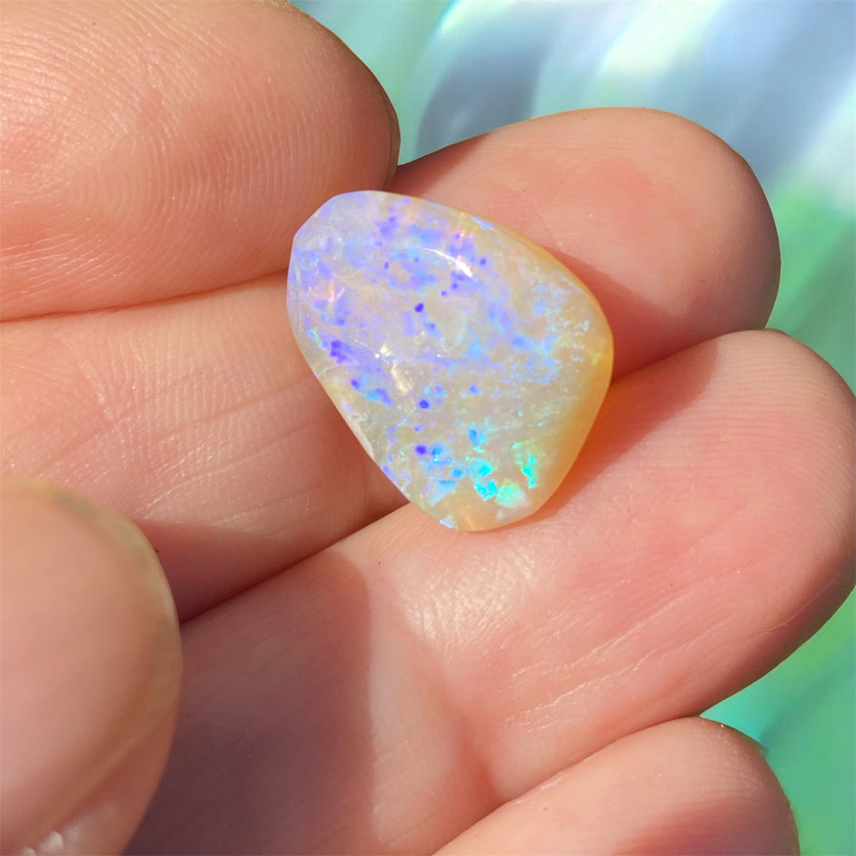 Australian Lightning Ridge Opal Pendant in Sculpted Vintage Silver