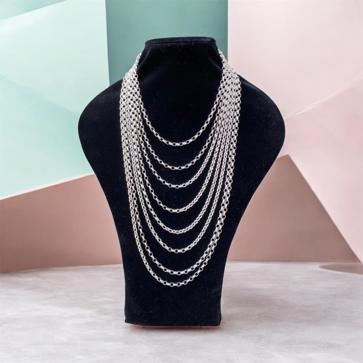 Heavy Solid Sterling Silver Belcher Chain Necklace